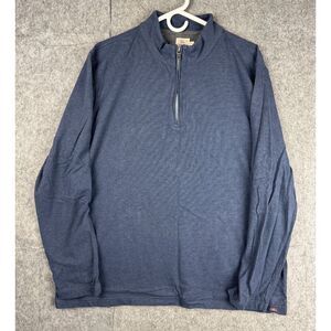 Faherty Sweater Mens XXL 1/4 Zip Heathered Blue Modal Blend Long Sleeve